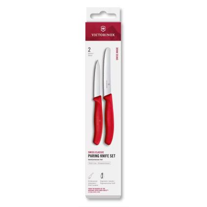 Sada nožů SWISS CLASSIC 8 a 11 cm, sada 2 ks, červená, plast, Victorinox