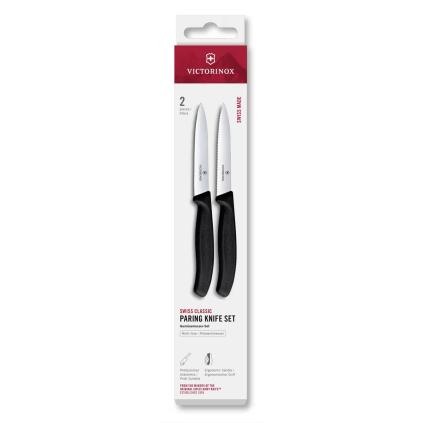 Sada nožů SWISS CLASSIC 10 cm, sada 2 ks, černá, plast, Victorinox