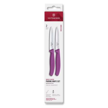 Sada nožů SWISS CLASSIC 10 cm, sada 2 ks, fialová, plast, Victorinox