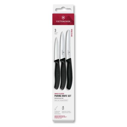 Sada nožů SWISS CLASSIC, s nožem na rajčata, sada 3 ks, černá, plast, Victorinox