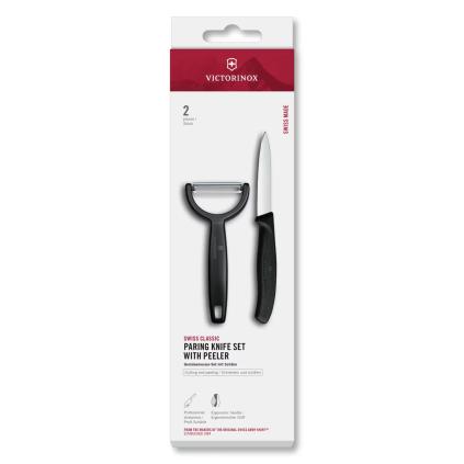 Sada nože a Y škrabky SWISS CLASSIC, sada 2 ks, černá, plast, Victorinox