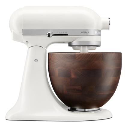 Kuchyňský robot ARTISAN 5KSM156 4,7 l, porcelánově bílá, s dřevěnou mísou, KitchenAid