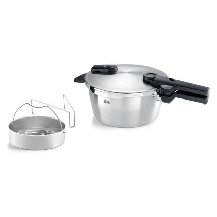 Tlakový hrnec VITAQUICK PREMIUM 3,5 l, s napařovací vložkou, nerez, Fissler
