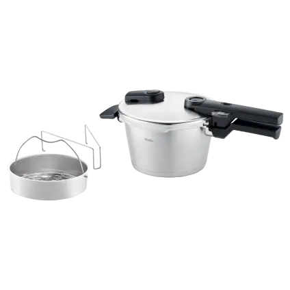Tlakový hrnec VITAQUICK PREMIUM 4,5 l, s napařovací vložkou, nerez, Fissler