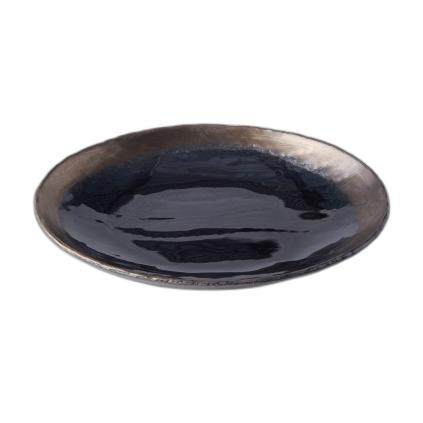 Jídelní talíř GLOSS BLACK 24 cm, černá, keramika, MIJ