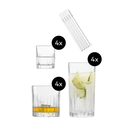 Sada sklenic s brčky STAGE, sada 17 ks, Zwiesel Glas