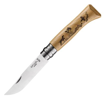 Kapesní nůž N°08 ANIMALIA DOG 8,5 cm, dubové dřevo, Opinel