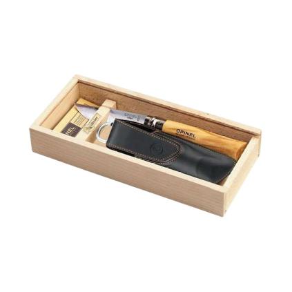 Kapesní nůž N°08 8,5 cm, olivové dřevo, s pouzdrem, Opinel
