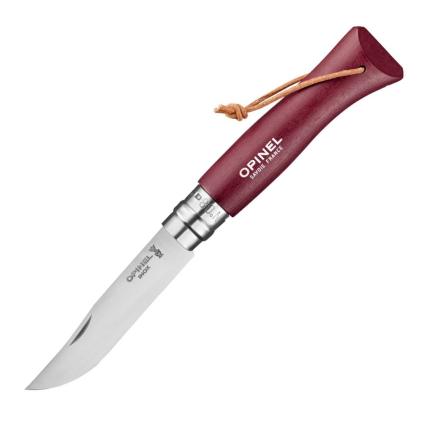 Kapesní nůž N°08 BUSHWACKER 8,5 cm, granátová, habrové dřevo, Opinel