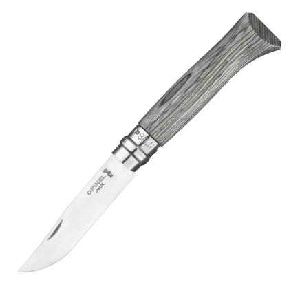 Kapesní nůž N°08 8,5 cm, šedá, březové dřevo, Opinel