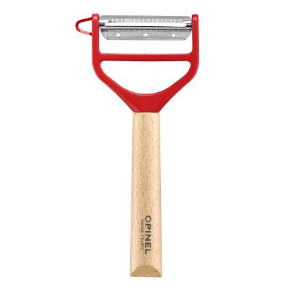 Škrabka na zeleninu T-DUO, červená, bukové dřevo, Opinel