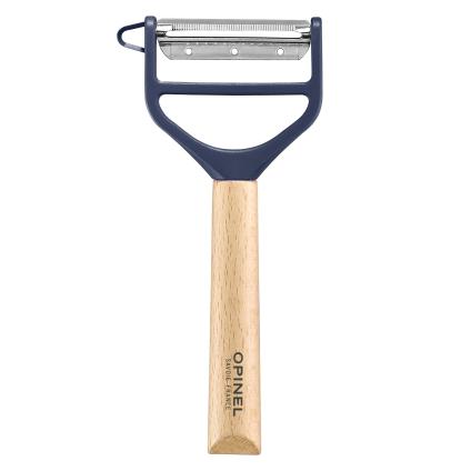Škrabka na zeleninu T-DUO, modrá, bukové dřevo, Opinel