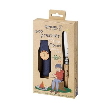 Dětský nůž N°07 MY FIRST OPINEL 8 cm, bukové dřevo, s pouzdrem na opasek, Opinel