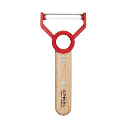 Škrabka na zeleninu LE PETIT CHEF, červená, bukové dřevo, Opinel