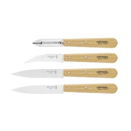 Sada nožů ESSENTIELS, sada 4 ks, přírodní, bukové dřevo, Opinel