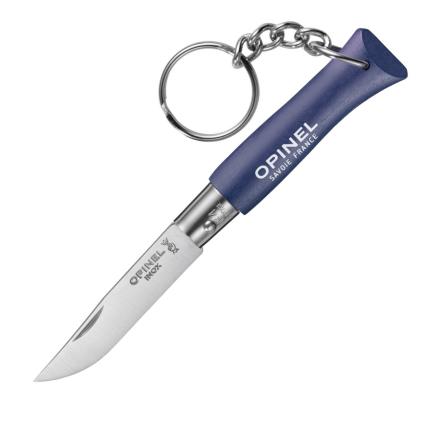 Kapesní nůž N°04 KEYCHAIN 5 cm, tmavě modrá, habrové dřevo, Opinel