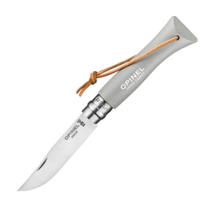 Kapesní nůž N°06 BUSHWACKER 7 cm, světle šedá, habrové dřevo, Opinel