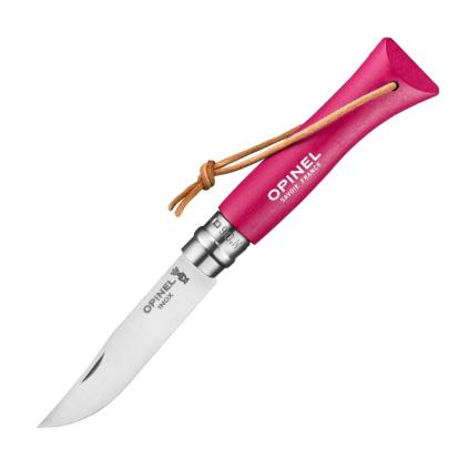 Kapesní nůž N°06 BUSHWACKER 7 cm, malinová, habrové dřevo, Opinel