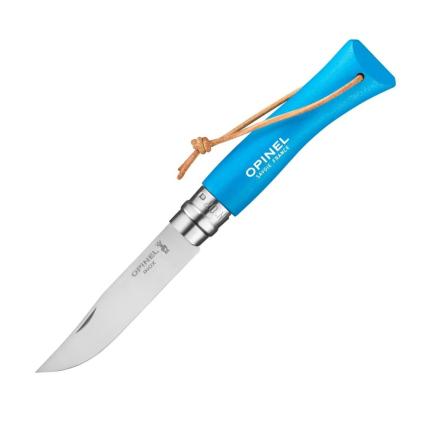 Kapesní nůž N°07 BUSHWACKER 8 cm, světle modrá, habrové dřevo, Opinel