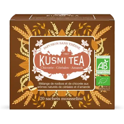 Bio rooibos čaj s čekankou a cereáliemi, 20 mušelínových sáčků, Kusmi Tea