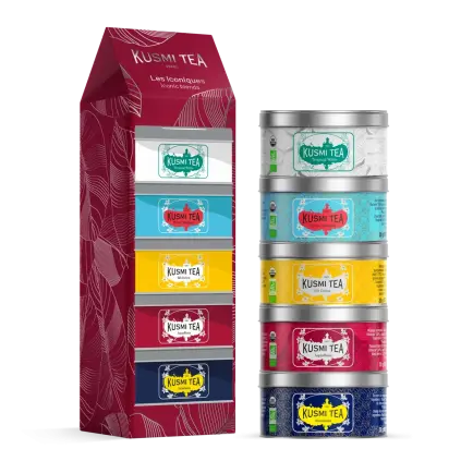 Dárková sada čajů ICONICS TEAS, 5 x 20 g plechovka, Kusmi Tea