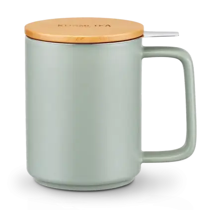Hrnek na čaj s infuzérem 480 ml, světle zelená, porcelán, Kusmi Tea