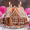 Forma na pečení GINGERBREAD HOUSE BUNDT, perníková chaloupka, stříbrná, Nordic Ware