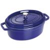 Hrnec 6,5 l, oválný, tmavě modrá, litina, Staub