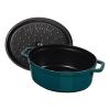 Hrnec 37 cm, 8 l, oválný, mořská modř, litina, Staub