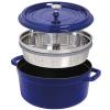 Hrnec COCOTTE 26 cm, 5,2 l, s pařákem, bazalková, litina, Staub