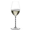 Sklenice Champagne Wine Glass Black and White Twisted Fatto a Mano Riedel
