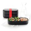 Obědový box LUNCHBOX TO GO 1 l, s příborem, černá / černá, Lékué