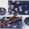 Sada na sushi NAVY WITH PINK SAKURA, sada 4 ks, MIJ
