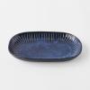Servírovací talíř RIDGED INDIGO 19 x 13 cm, ovál, MIJ