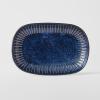 Servírovací talíř RIDGED INDIGO 19 x 13 cm, ovál, MIJ