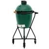 Gril na dřevěné uhlí M 38 cm,  + intEGGrovaný pojízdný stojan s držadlem, zelená, Big Green Egg