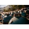 Gril na dřevěné uhlí M 38 cm,  + intEGGrovaný pojízdný stojan s držadlem, zelená, Big Green Egg