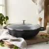 Wok 30 cm, bazalková, litina, Staub
