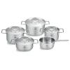 Sada hrnců PURE, nerezové poklice, sada 5 ks, nerez, Fissler