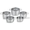 Sada hrnců PURE, skleněné poklice, sada 5 ks, nerez, Fissler