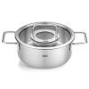 Kastrol PURE 20 cm, 2,4 l, se skleněnou poklicí, nerez, Fissler