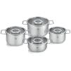Sada hrnců PURE, skleněné poklice, sada 4 ks, nerez, Fissler