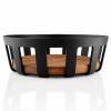 Košík na pečivo NORDIC KITCHEN 22 x 7 cm, černá, plast/bambus, Eva Trio