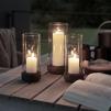 Svícen na kónickou svíčku HURRICANE 24 cm, černá, kamenina, Stelton