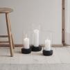 Svícen na kónickou svíčku HURRICANE 28 cm, černá, kamenina, Stelton