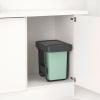 Vestavný odpadkový koš SORT & GO 2x 15 l, tmavě šedá / nefritově zelená, plast, Brabantia