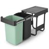 Vestavný odpadkový koš SORT & GO 2x 15 l, tmavě šedá / nefritově zelená, plast, Brabantia