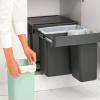 Vestavný odpadkový koš SORT & GO 2x 10 l + 1x 20 l, tmavě šedá / nefritově zelená, plast, Brabantia