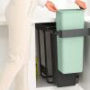 Vestavný odpadkový koš SORT & GO 2x 30 l, tmavě šedá / nefritově zelená, plast, Brabantia