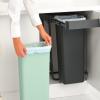 Vestavný odpadkový koš SORT & GO 2x 30 l, tmavě šedá / nefritově zelená, plast, Brabantia